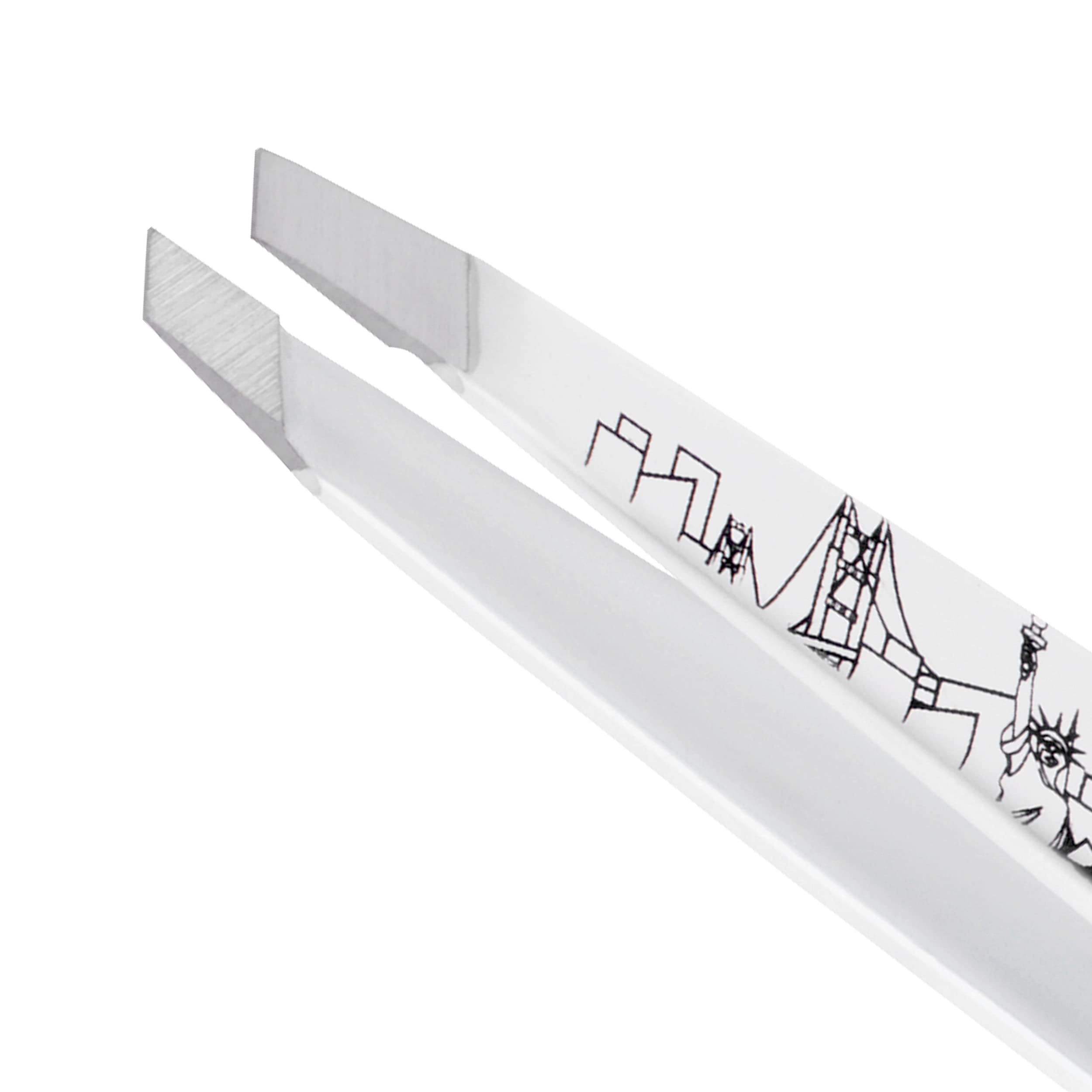 Tweezerman close tip detail, hand-filed edge delivering secure hair removal