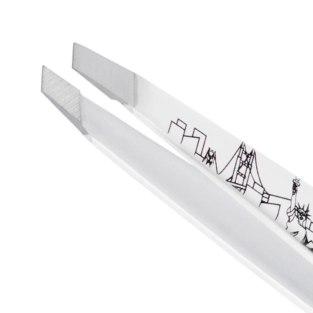 Tweezerman close tip detail, hand-filed edge delivering secure hair removal