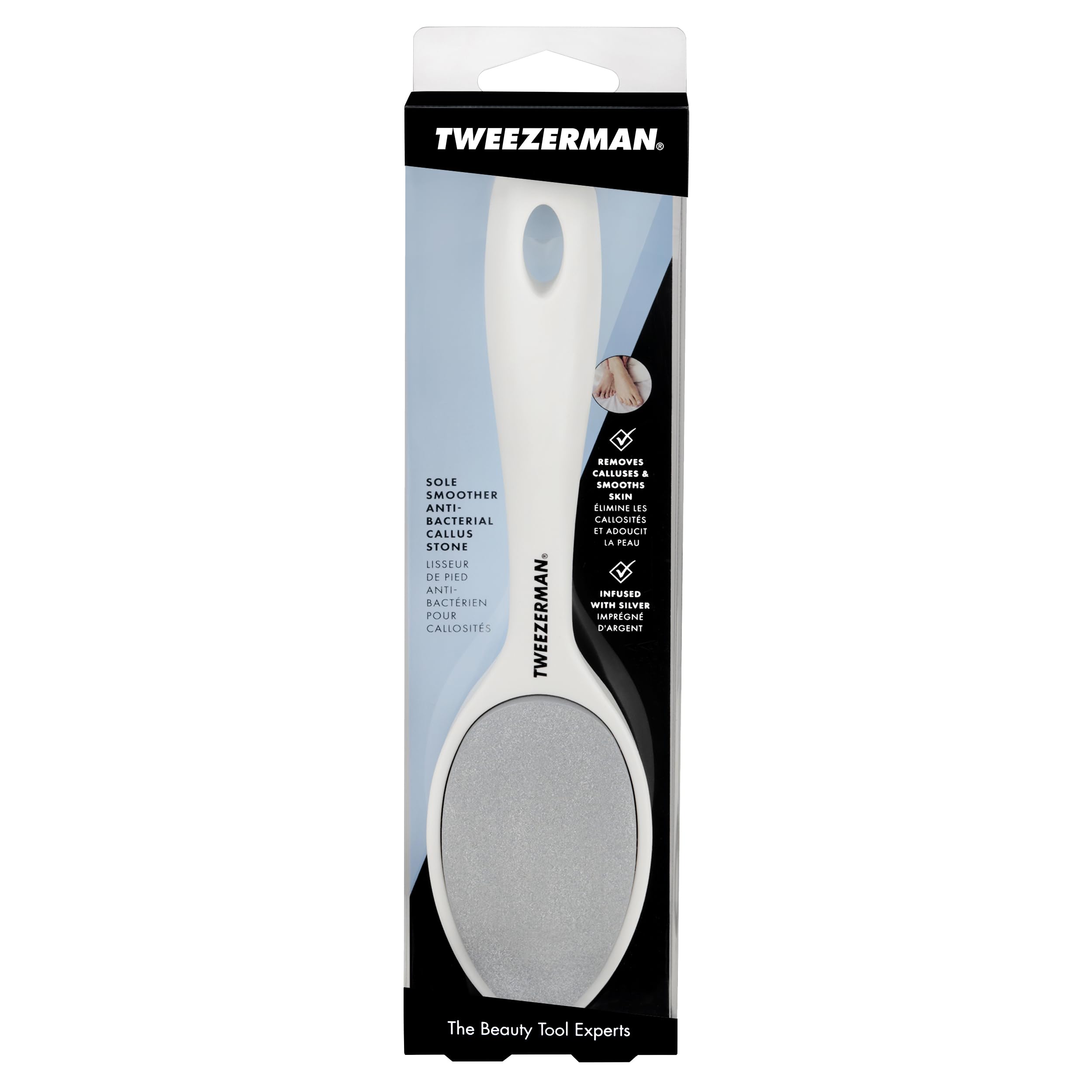Tweezerman Sole Smoother label close-up highlighting German-made quality