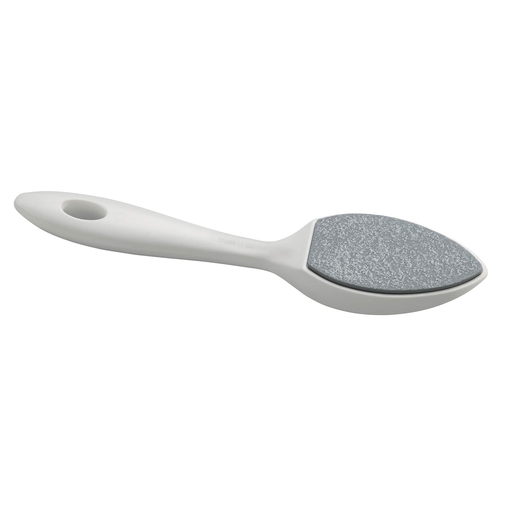 Tweezerman Sole Smoother side profile with handle demonstrating comfortable hold