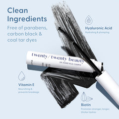 twenty/twenty beauty mascara texture swatch showing smooth, buildable formula
