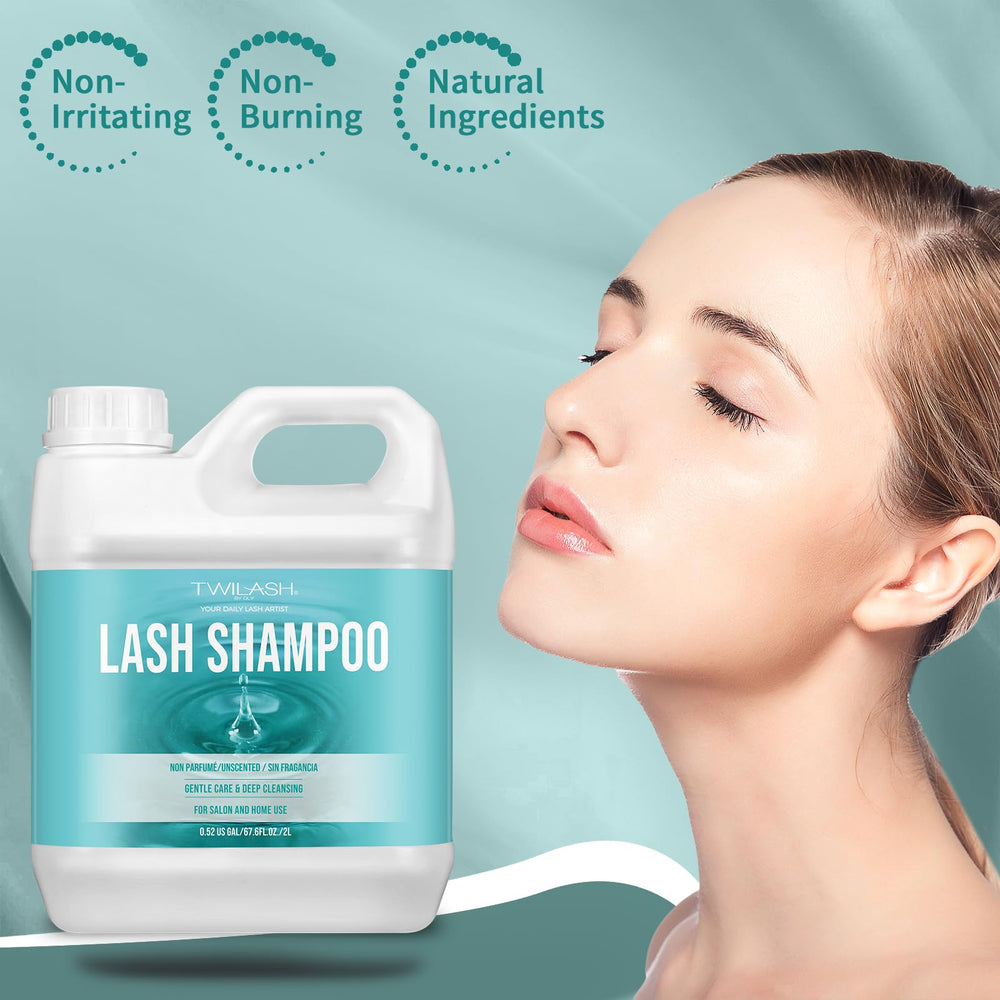 TWILASH BY DLY label close-up showing unscented vegan formula benefits