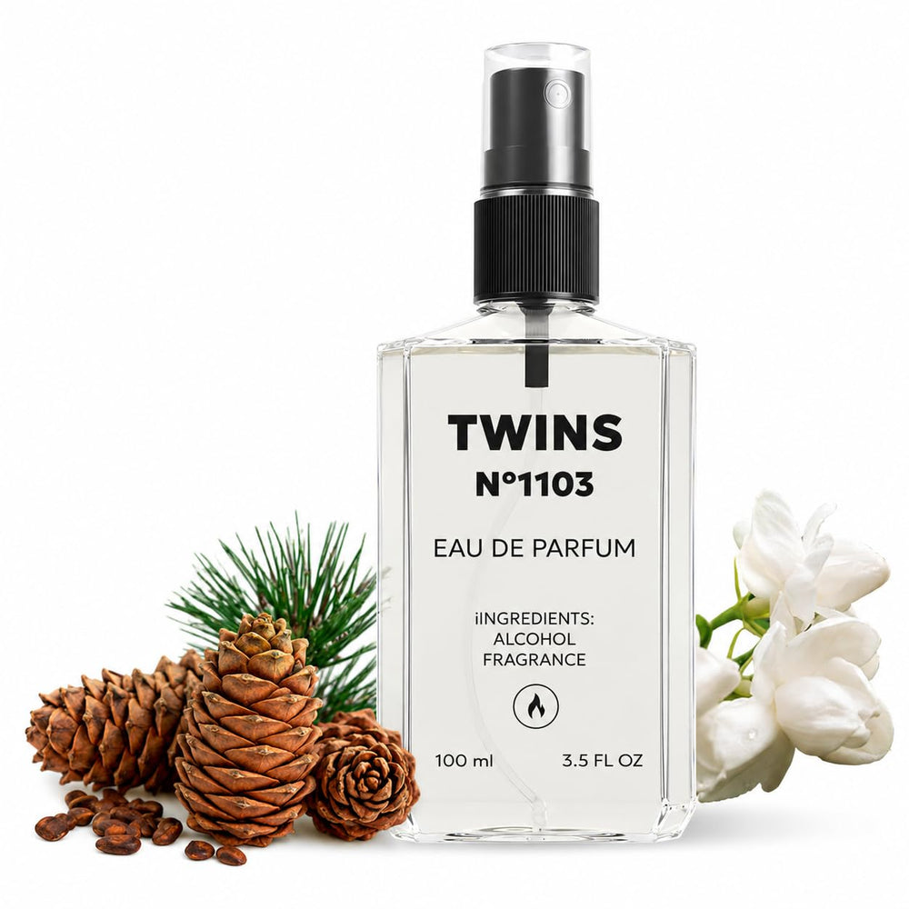 TWINS PARFUM front bottle shot showing sleek design and easy travel use