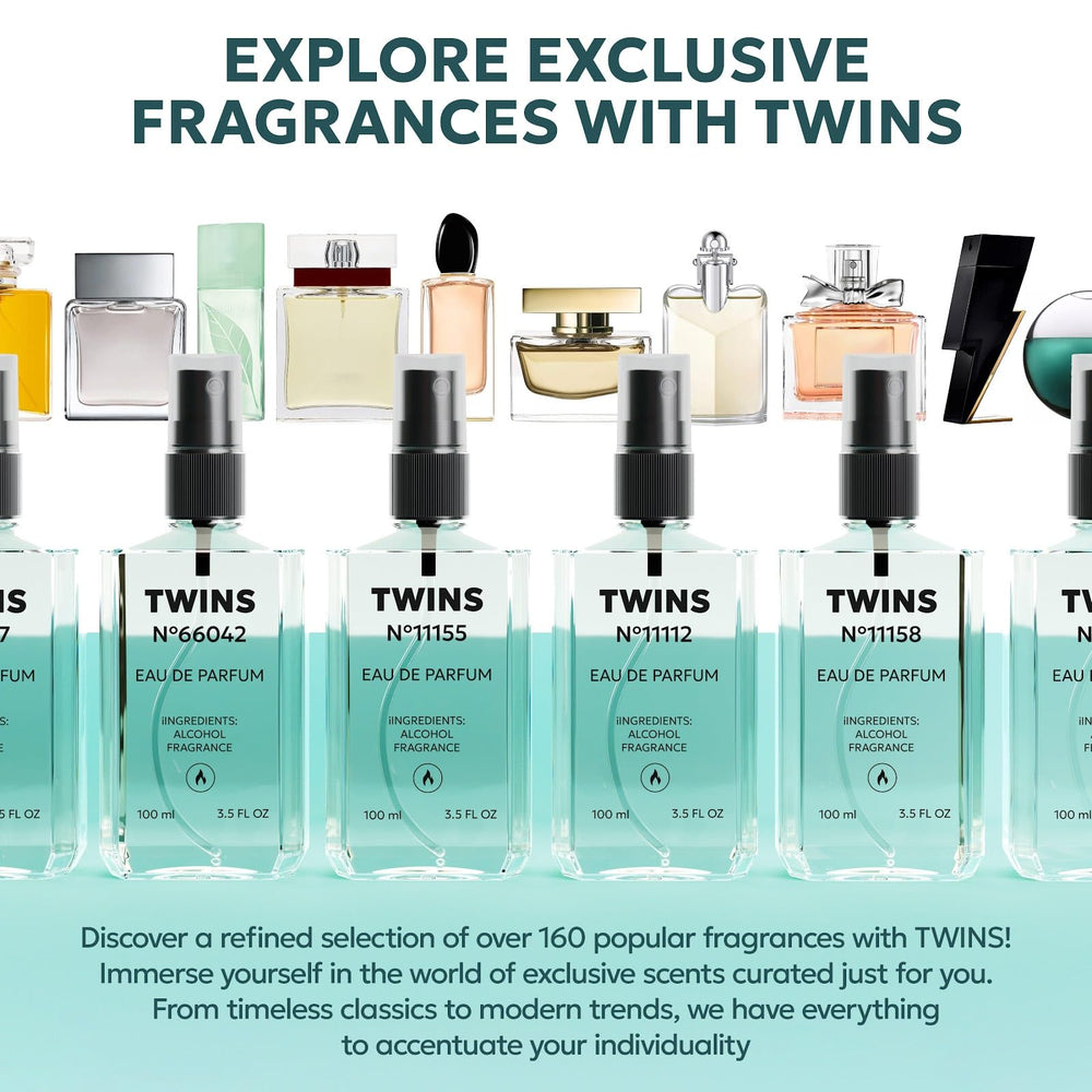 TWINS PARFUM held in hand to show scale and portable 100 ml size
