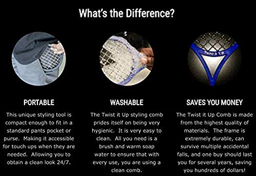 Twist Brush comb in hand demonstrating easy twist-lock portability
