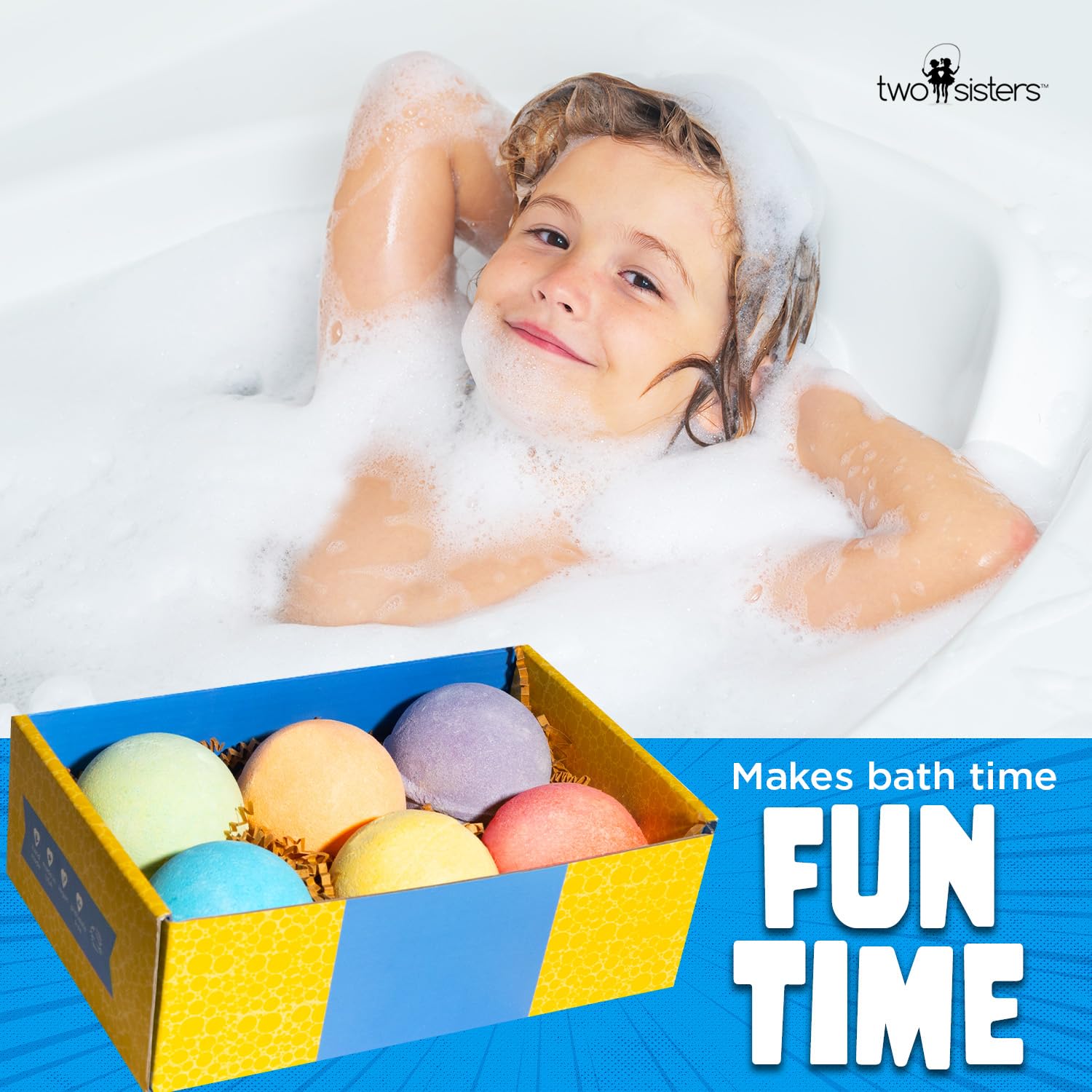 Vibrant bath water colored by Two Sisters bombs showcasing fun without staining