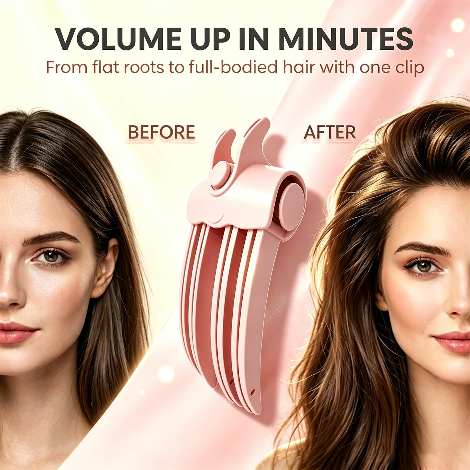 Txntox clip in use lifting hair roots to add visible volume and shape
