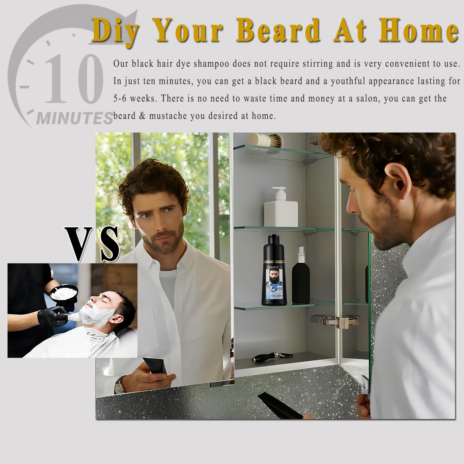 TYAYW being applied to a dry beard illustrating easy use and even coverage