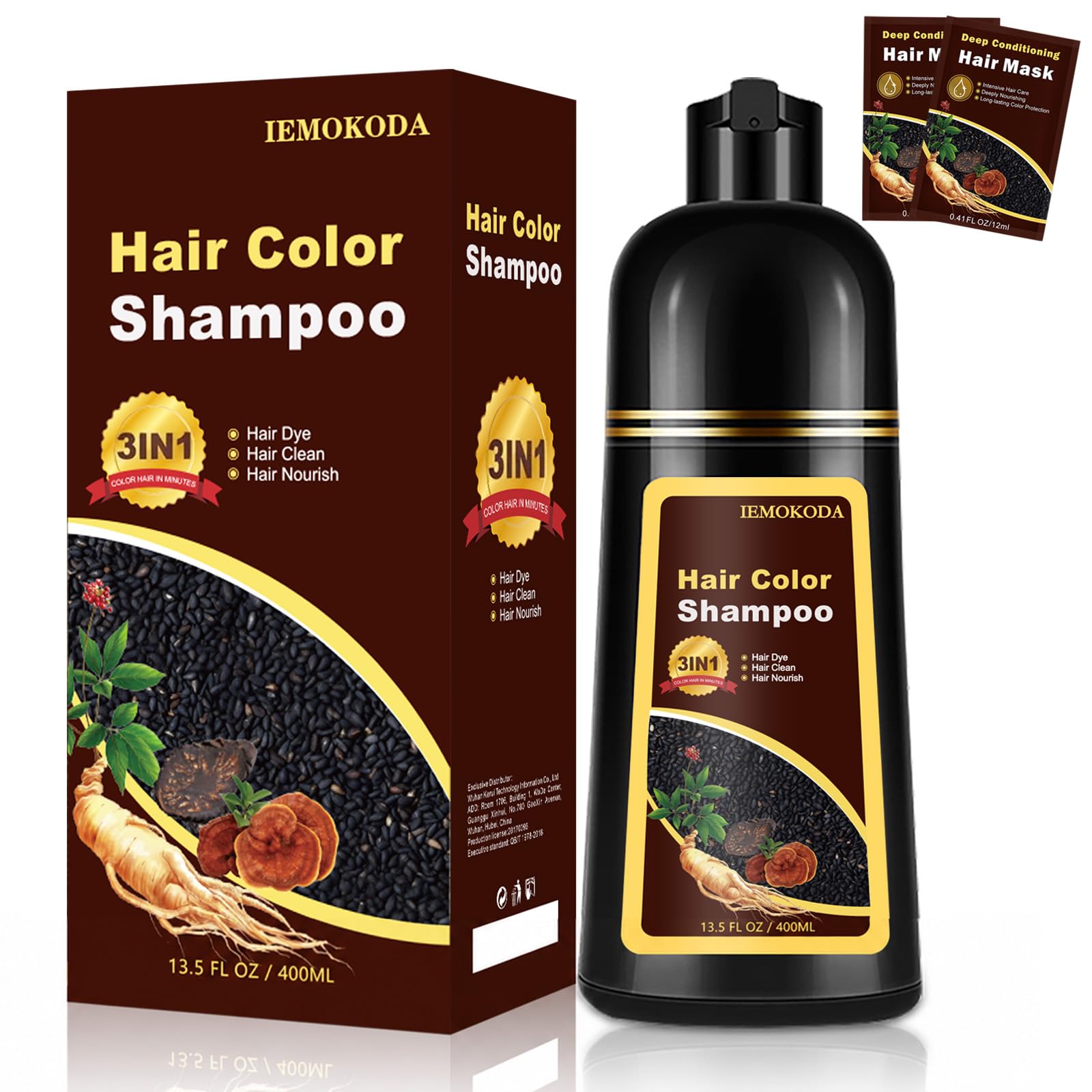 TYAYW chestnut brown front bottle showing easy 3-in-1 use and color benefit