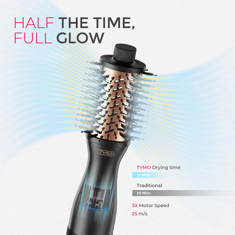 TYMO AIRBEAM MINI barrel closeup highlighting oval shape for root lift and volume