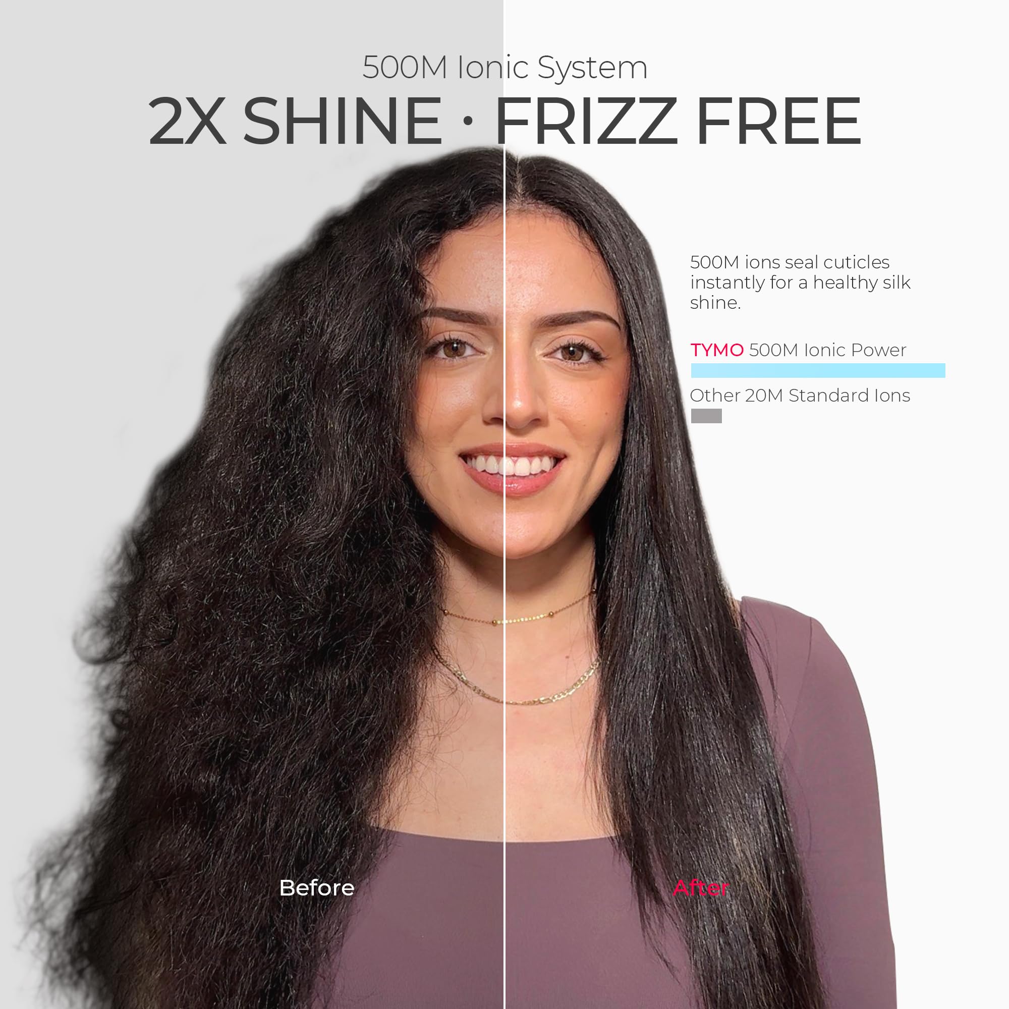 TYMO curling hair demonstrating rounded edges for easy waves and longer hold