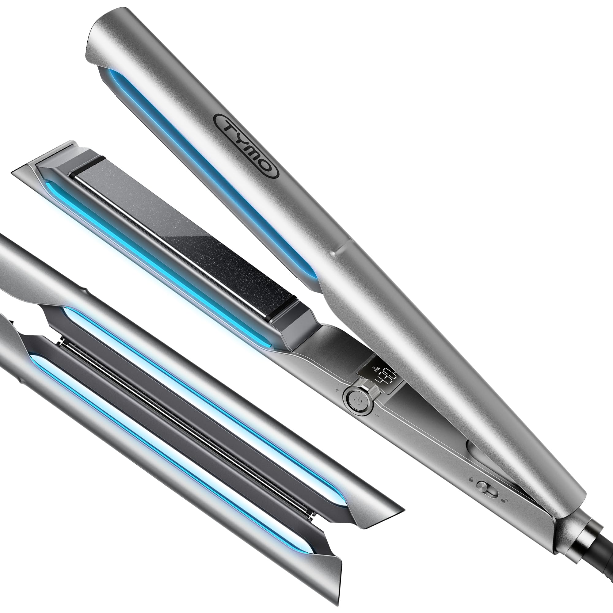 TYMO front view of FLAIGHT Holo showing sleek metal grey design and quick styling benefit