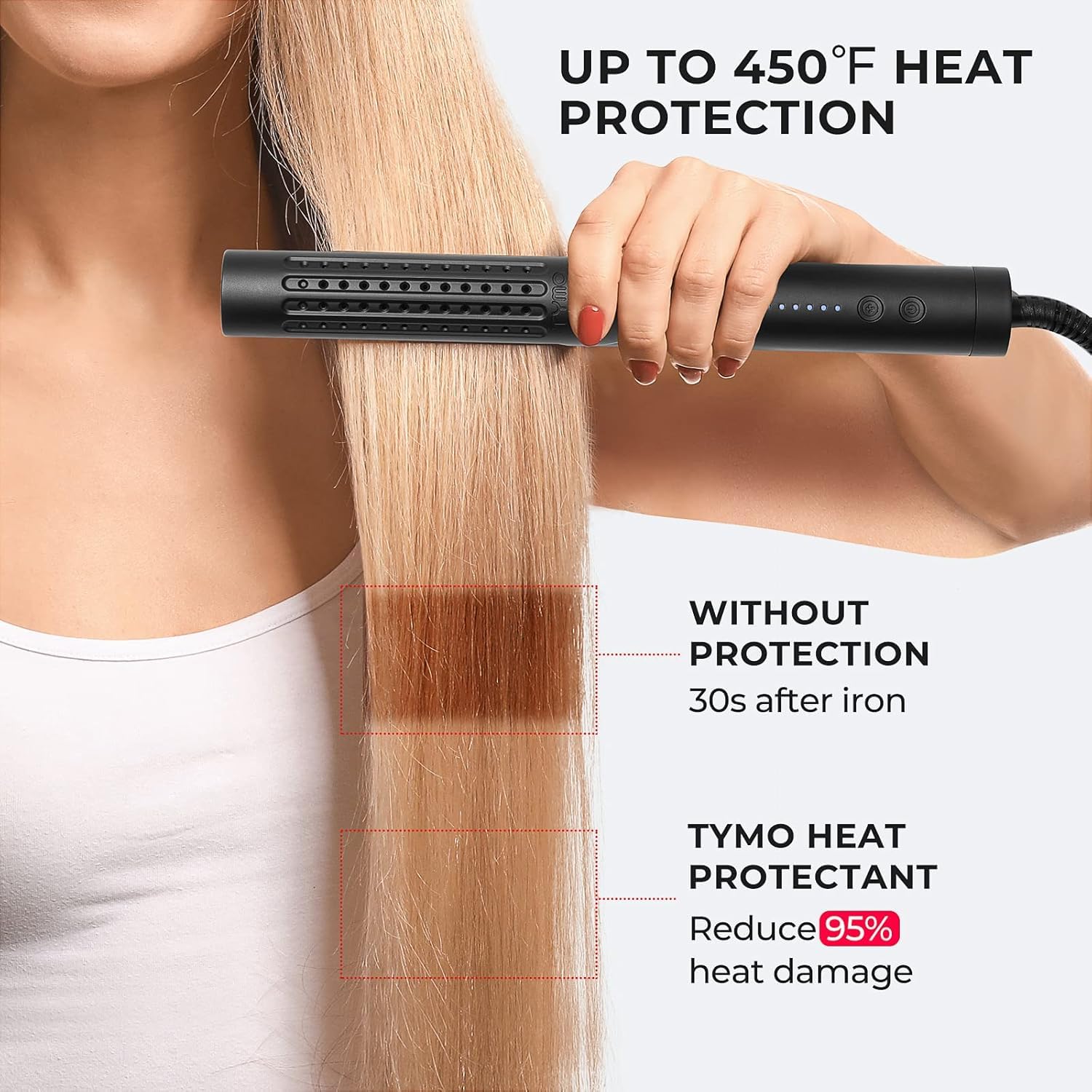 TYMO argan oil close-up highlighting nourishing oil that smooths and conditions