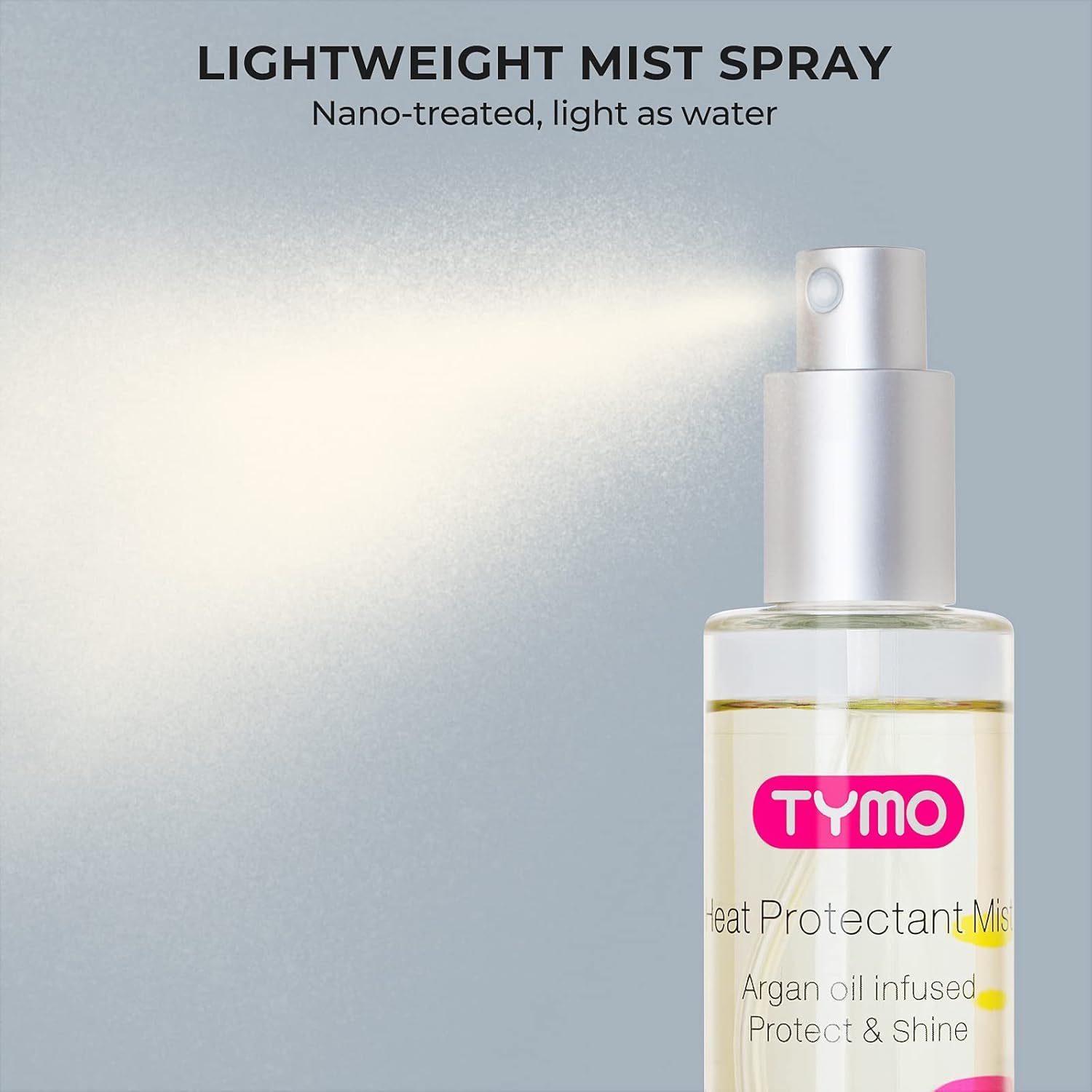 TYMO side-by-side before and after showing improved shine and reduced frizz
