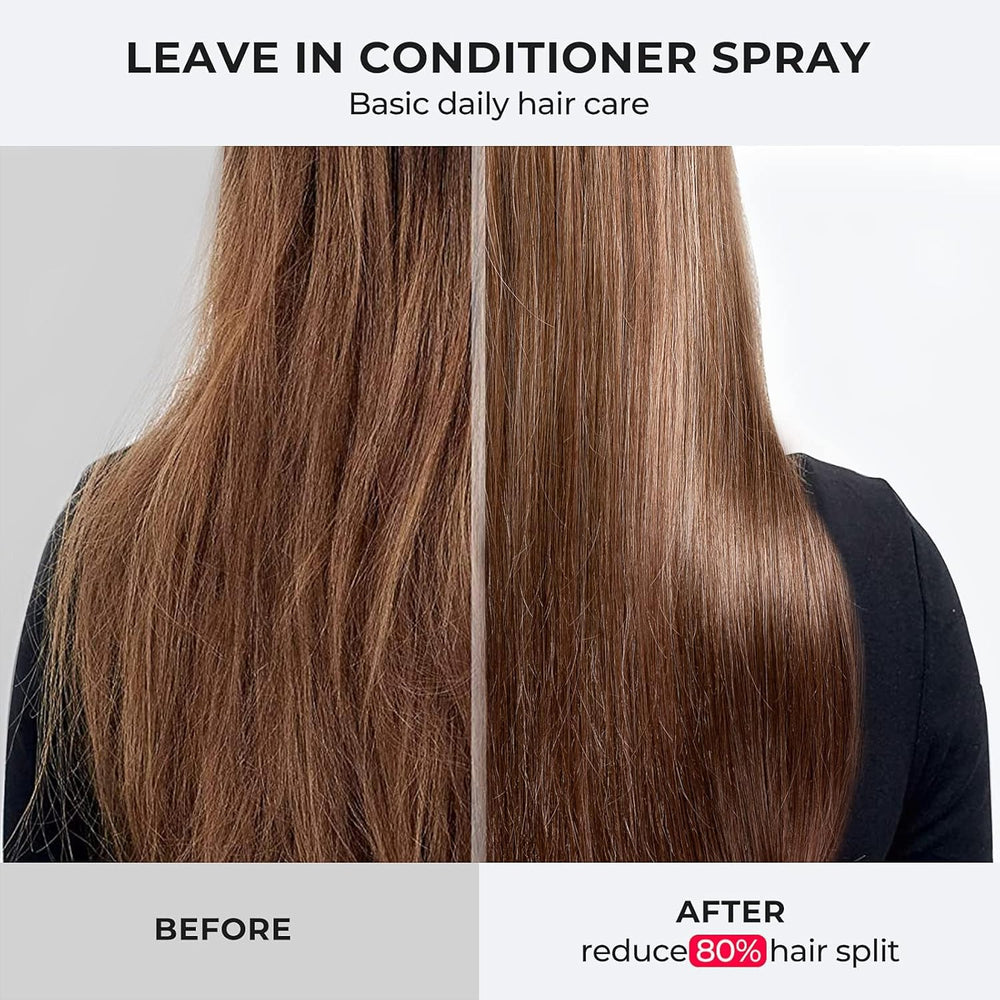 TYMO mist dispersing onto hair to demonstrate heat barrier and lightweight finish