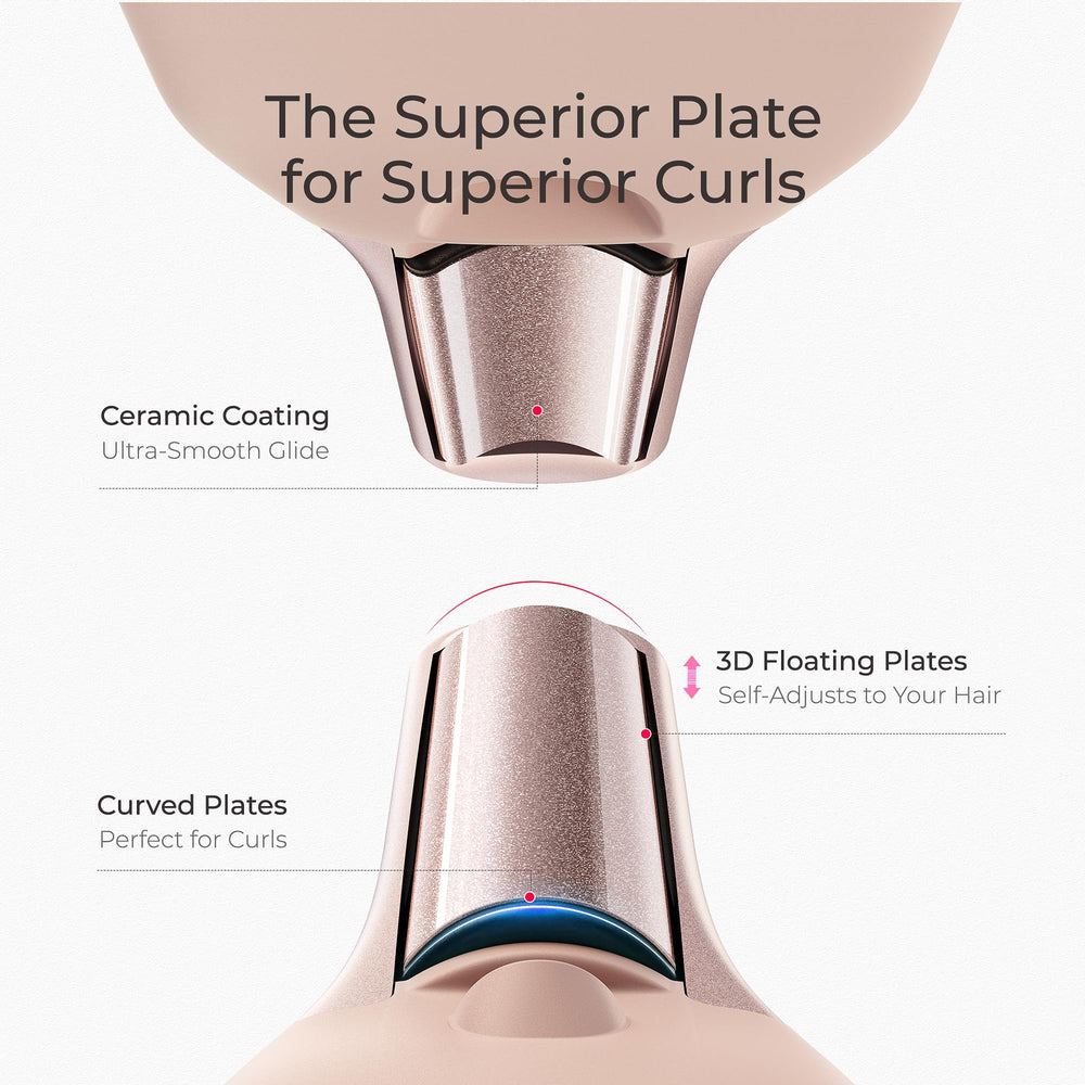TYMO mini flat iron ceramic plate close-up highlighting smooth glide and even heat