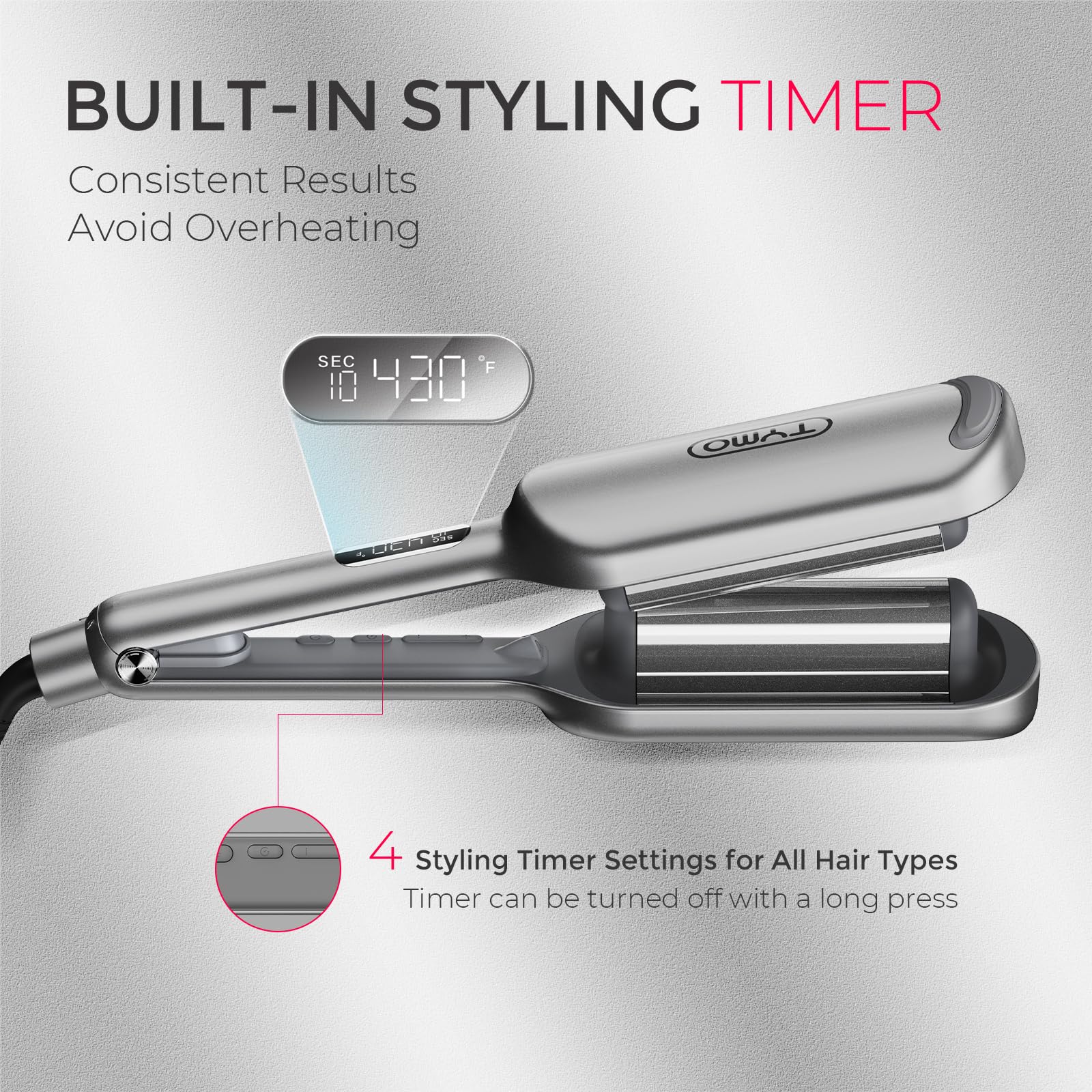 TYMO ROVY in use creating beach waves on long hair for fast results