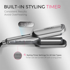TYMO ROVY in use creating beach waves on long hair for fast results