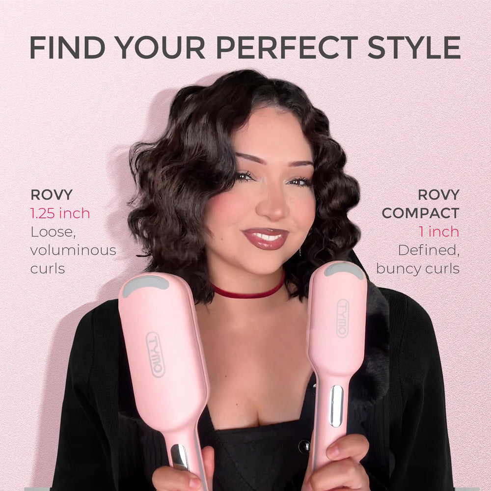 TYMO ROVY finished hair texture showing reduced frizz and glossy waves