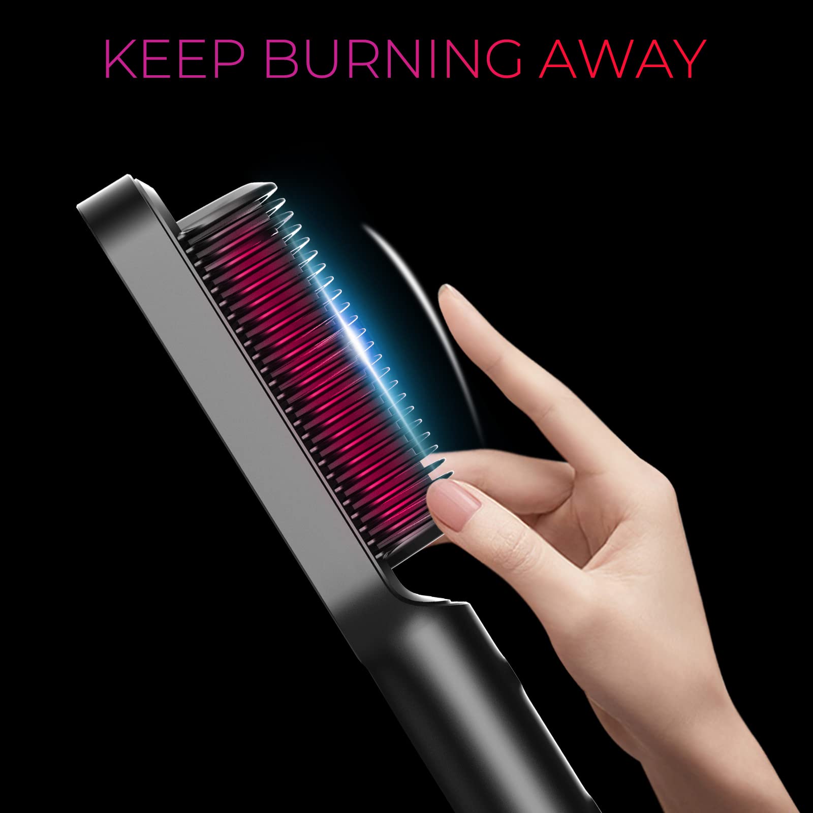 TYMO size comparison in hand demonstrating compact travel-friendly styling tool