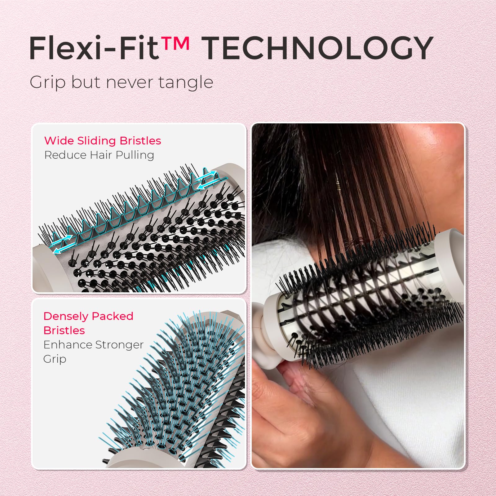 TYMO STYLUX upgraded Flexi-Fit bristles detail reducing pulling and tangles