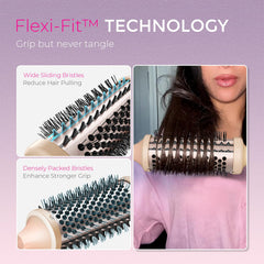 TYMO upgraded Flexi-Fit bristles detail reducing pulling and smoothing hair
