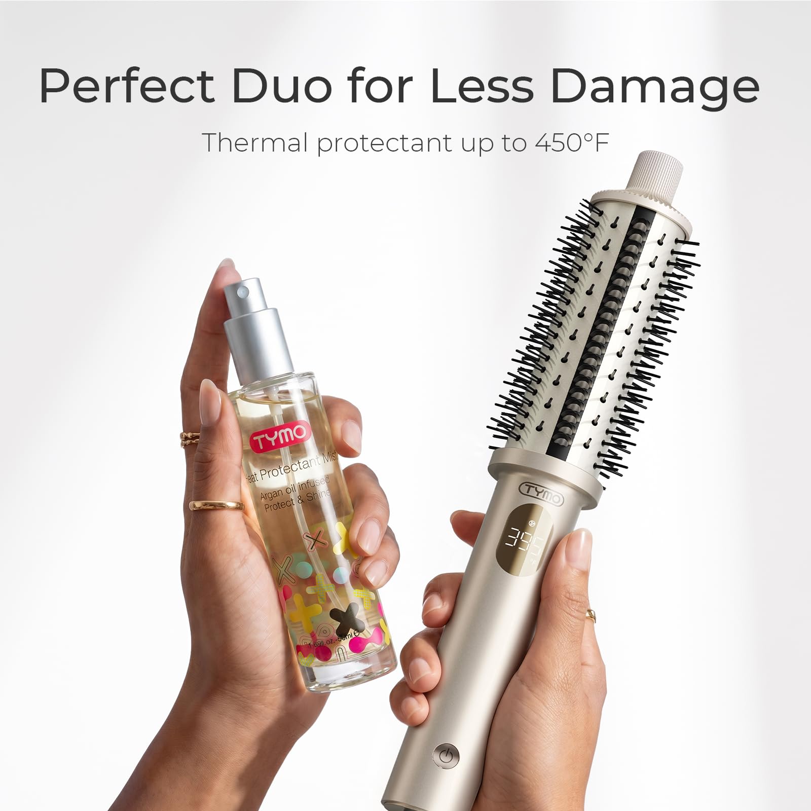 TYMO Stylux Pro packed in luggage highlighting dual-voltage travel readiness