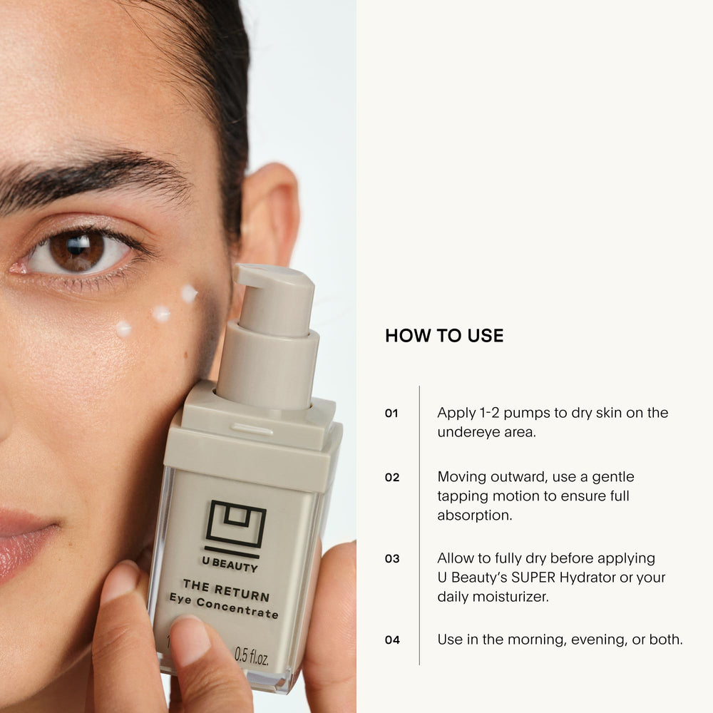 U Beauty application demo patting concentrate under eye for visible smoothing