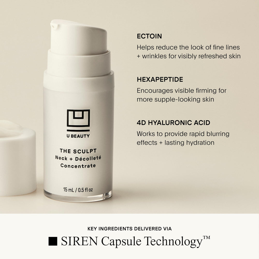U Beauty SIREN capsule closeup illustrating protected antioxidant delivery