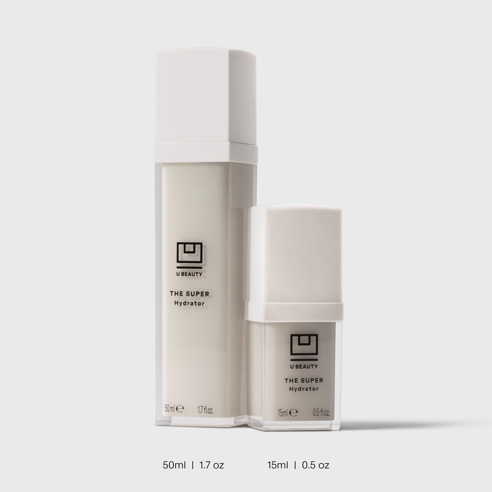 U Beauty before and after skin comparison illustrating smoother, hydrated look