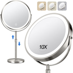 UBYMET front view showing nickel finish and dual-sided mirrors for clear visibility