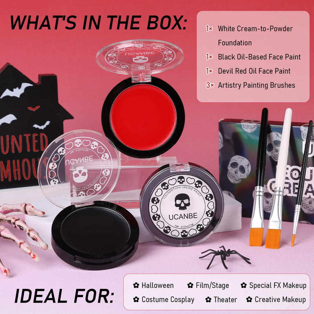 UCANBE black and red paint pots open with rich pigment payoff