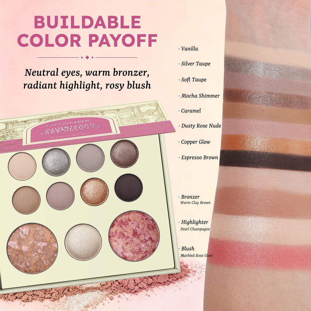 UCANBE bronzer blush highlighter pans highlighting sculpting and glow