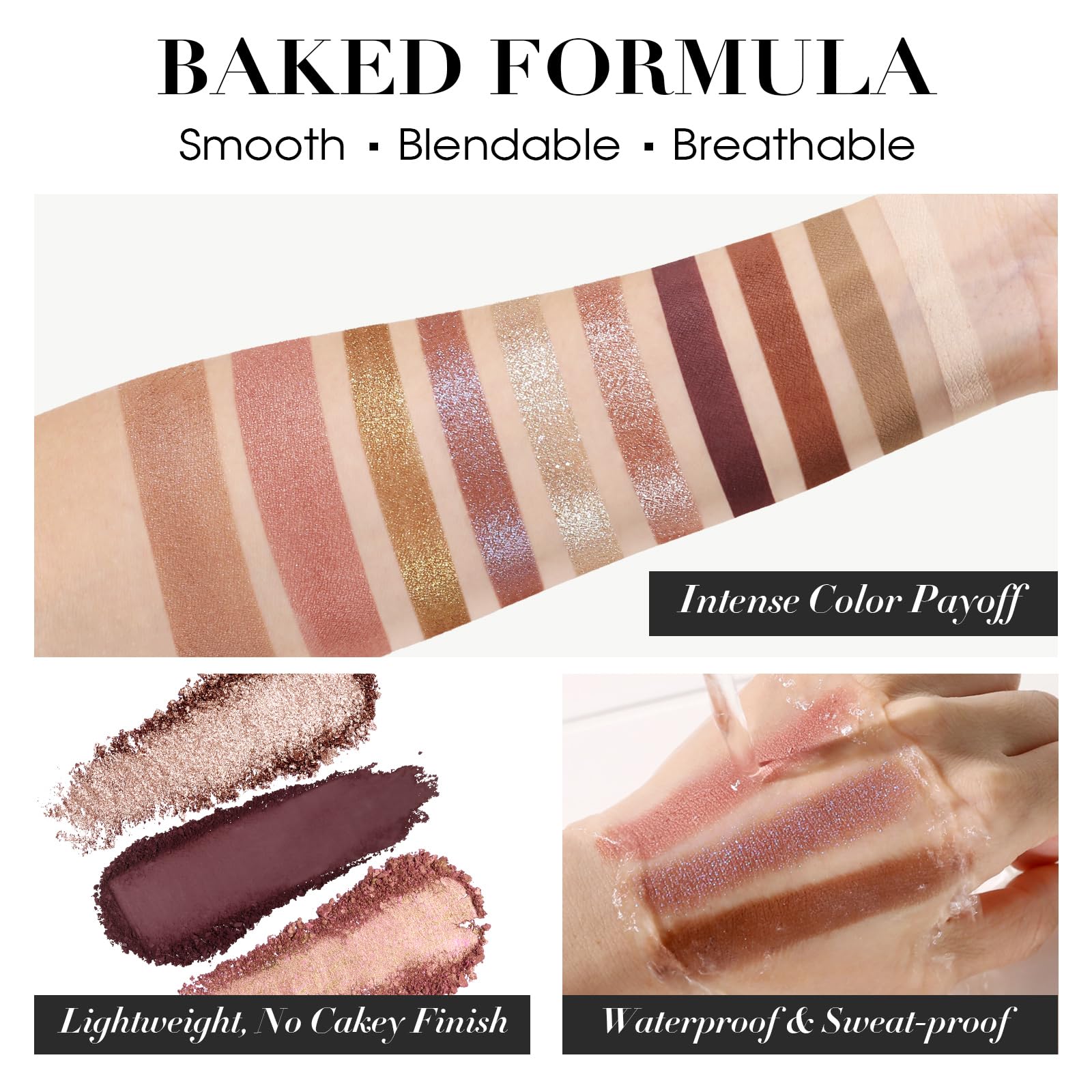 UCANBE eyeshadow texture closeup showing silky baked finish for smooth blending