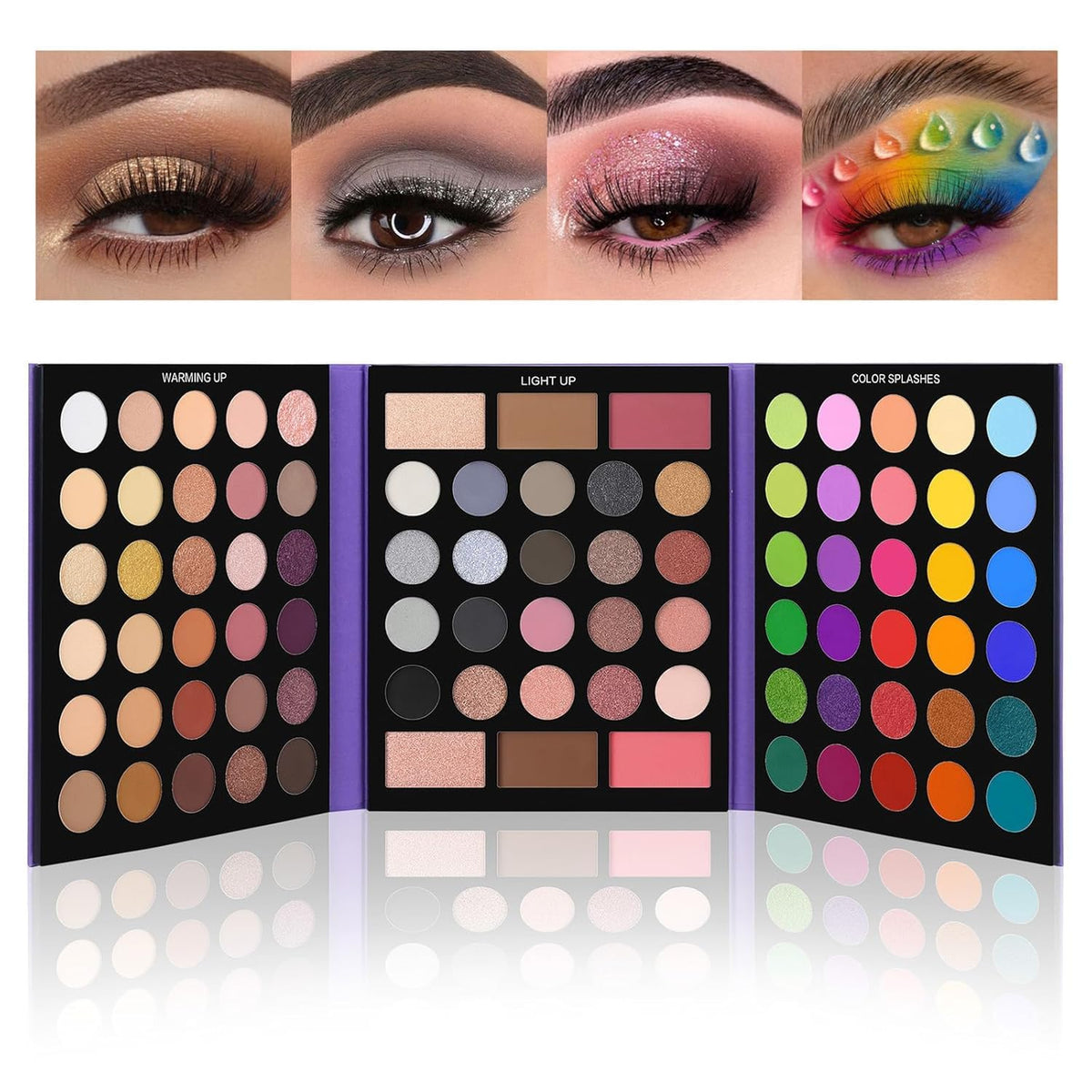 UCANBE front open palette showing 86 colors and organized layout for versatile looks