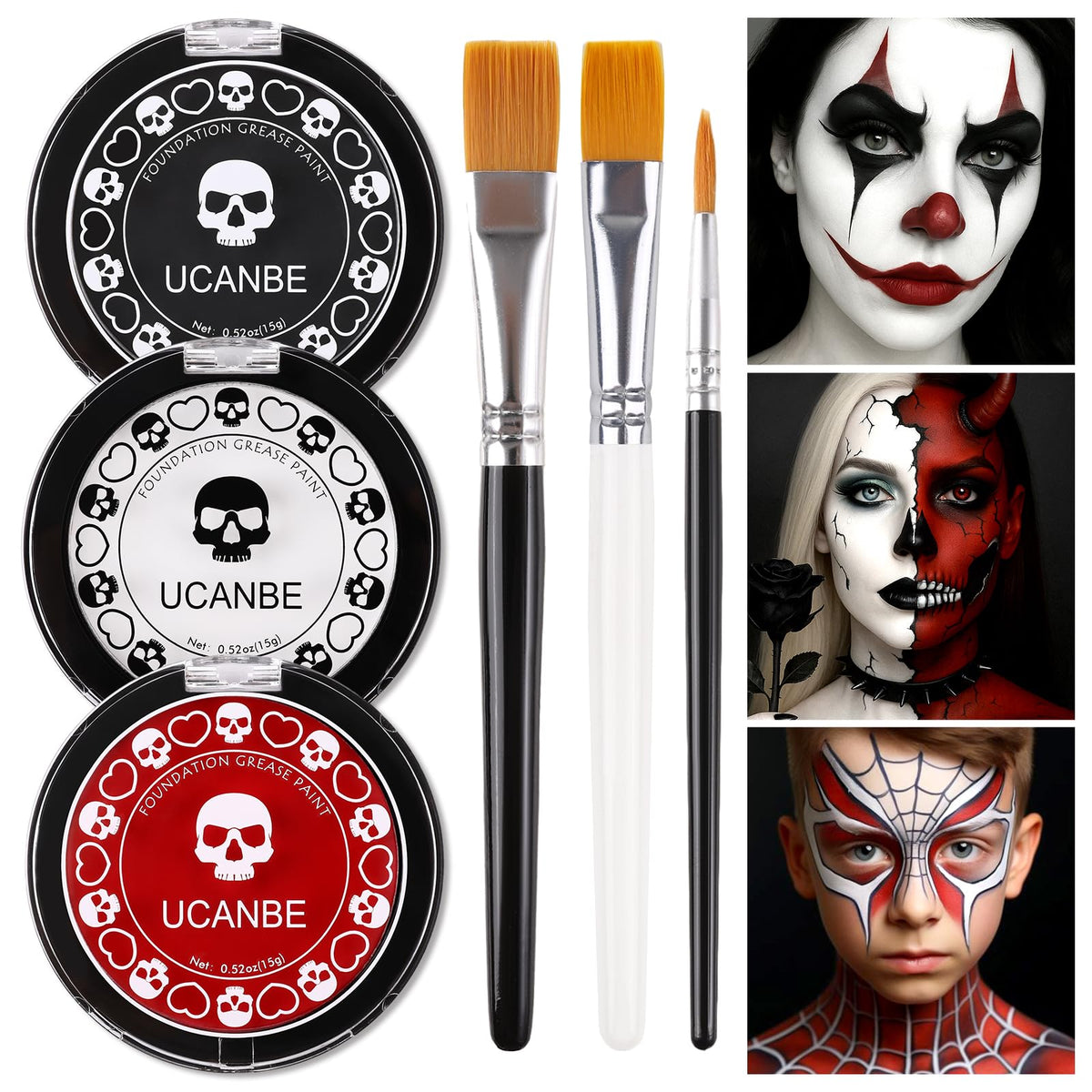 UCANBE front packaging showing goth face paint kit for bold looks