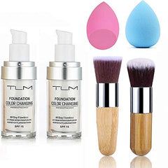 UCANBE front packaging showing foundation bottles and tools for easy selection
