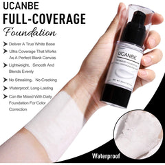UCANBE matte red liquid lipstick and black eyeliner pen demonstrating precise application