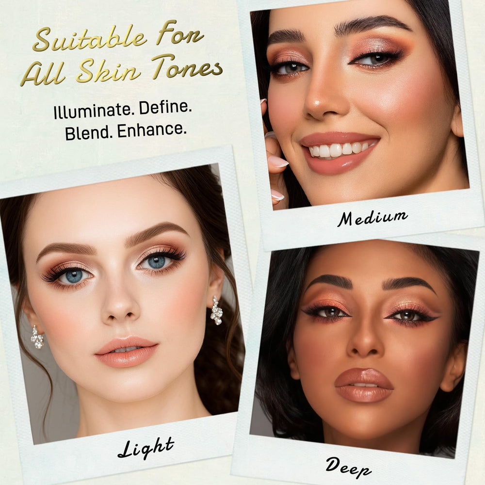 UCANBE applied on model showing full-face look created from single palette for day-to-night wear