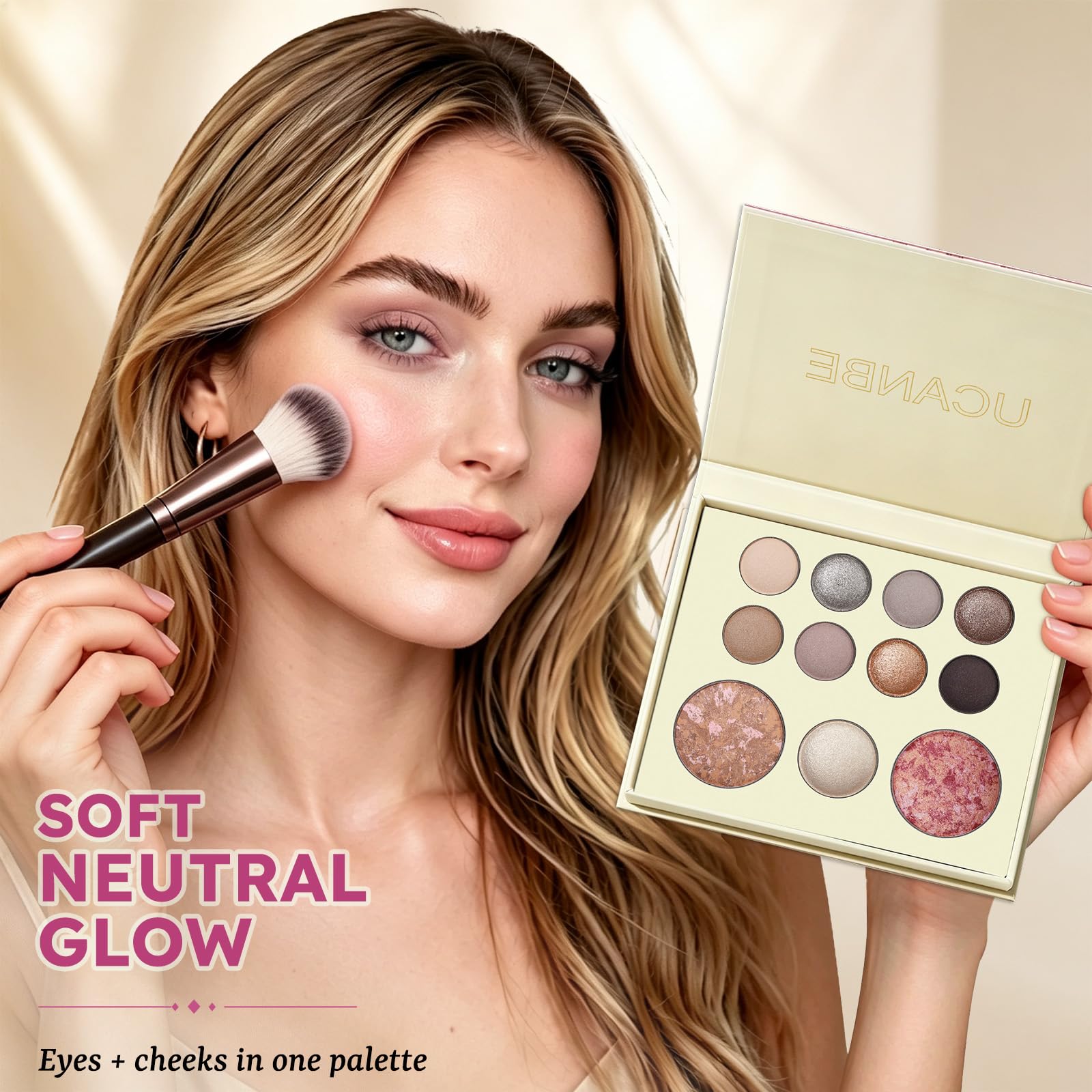 UCANBE on model wearing natural daytime makeup showcasing wearable finish