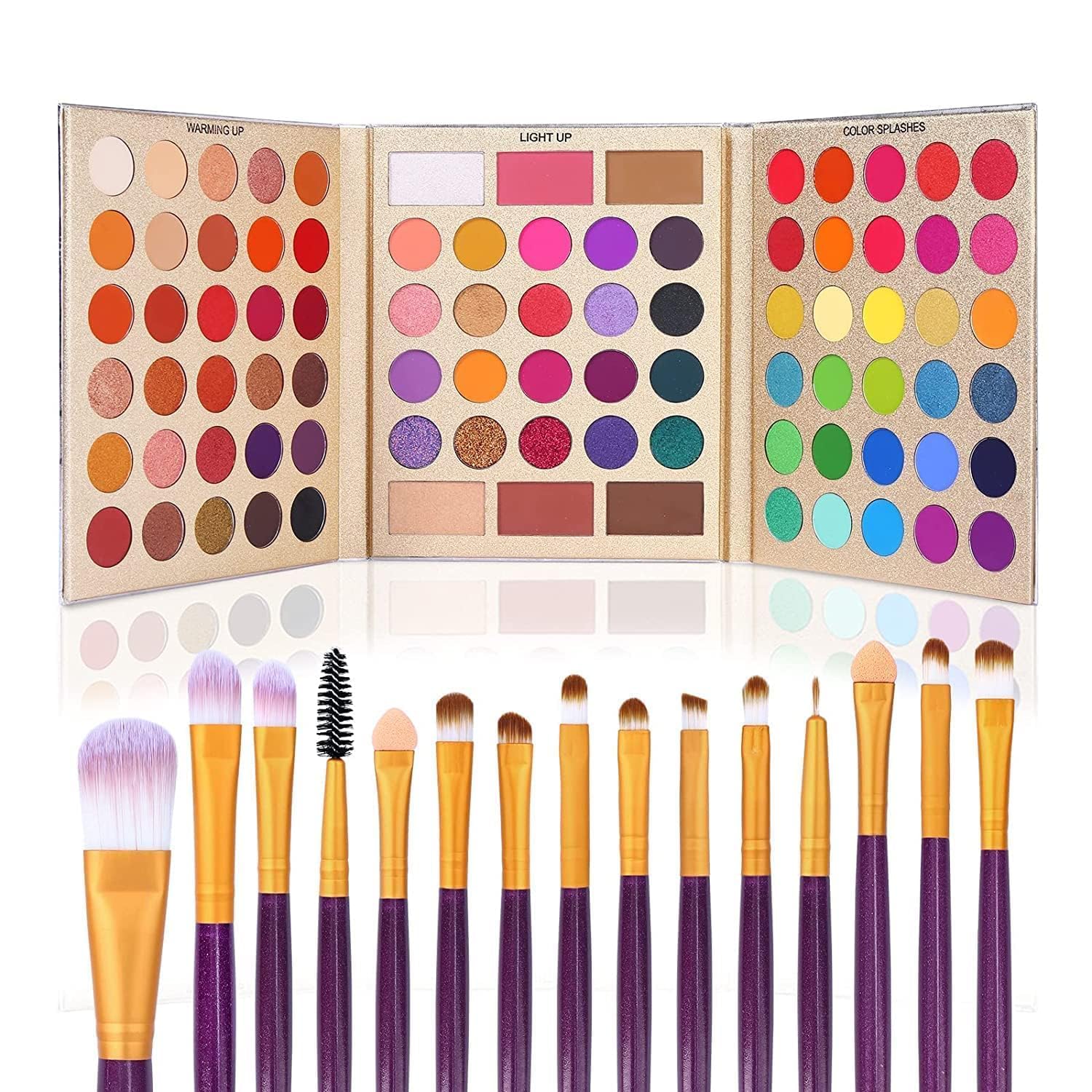 UCANBE palette front open showing 86 shades and organized layout benefits versatility