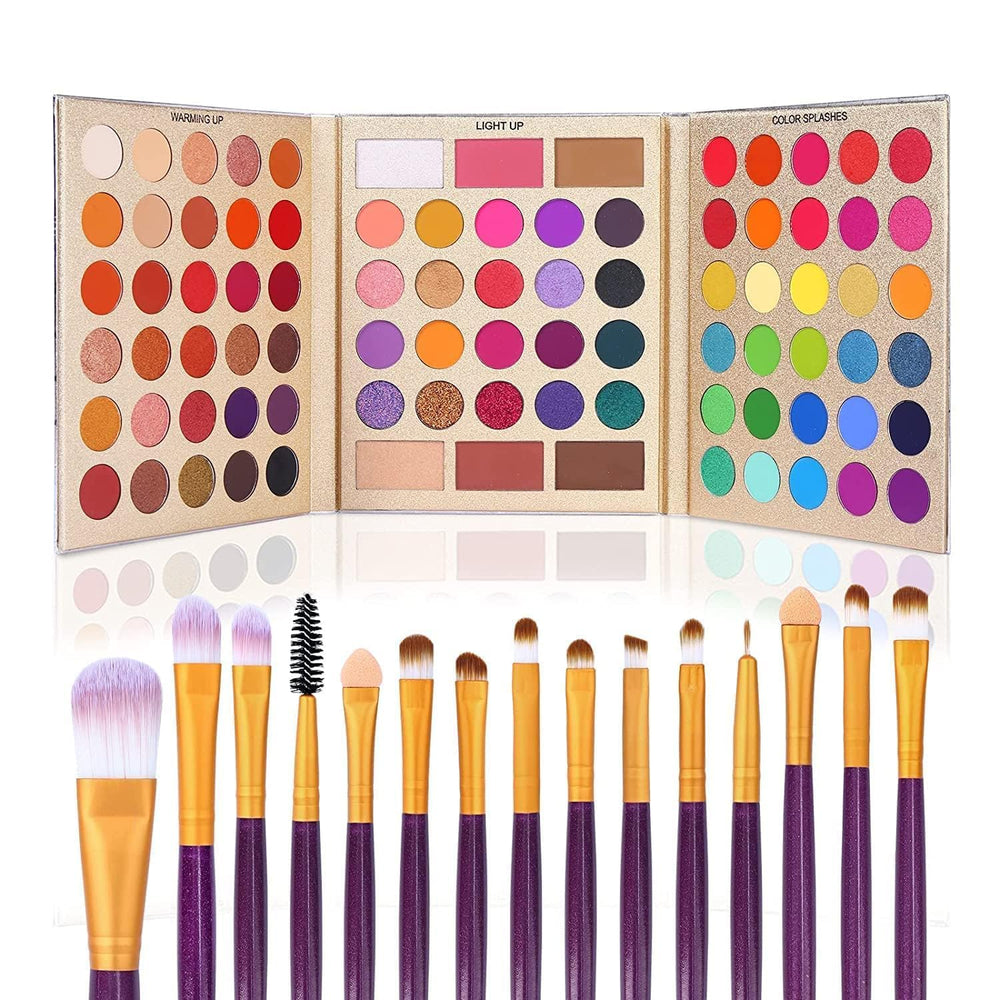 UCANBE palette front open showing 86 shades and organized layout benefits versatility