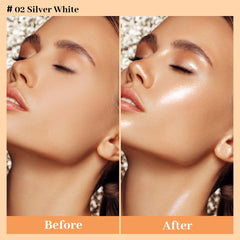 UCANBE rose gold applied on collarbone for soft rosy glow and definition