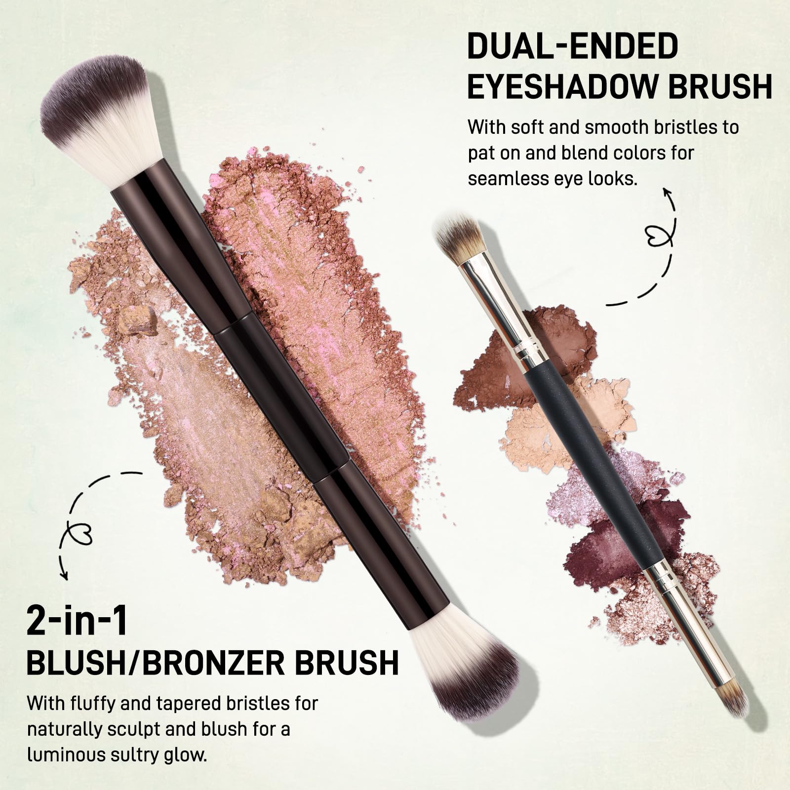 UCANBE close-up of baked eyeshadow pans showing smooth texture and rich pigmentation for easy blending
