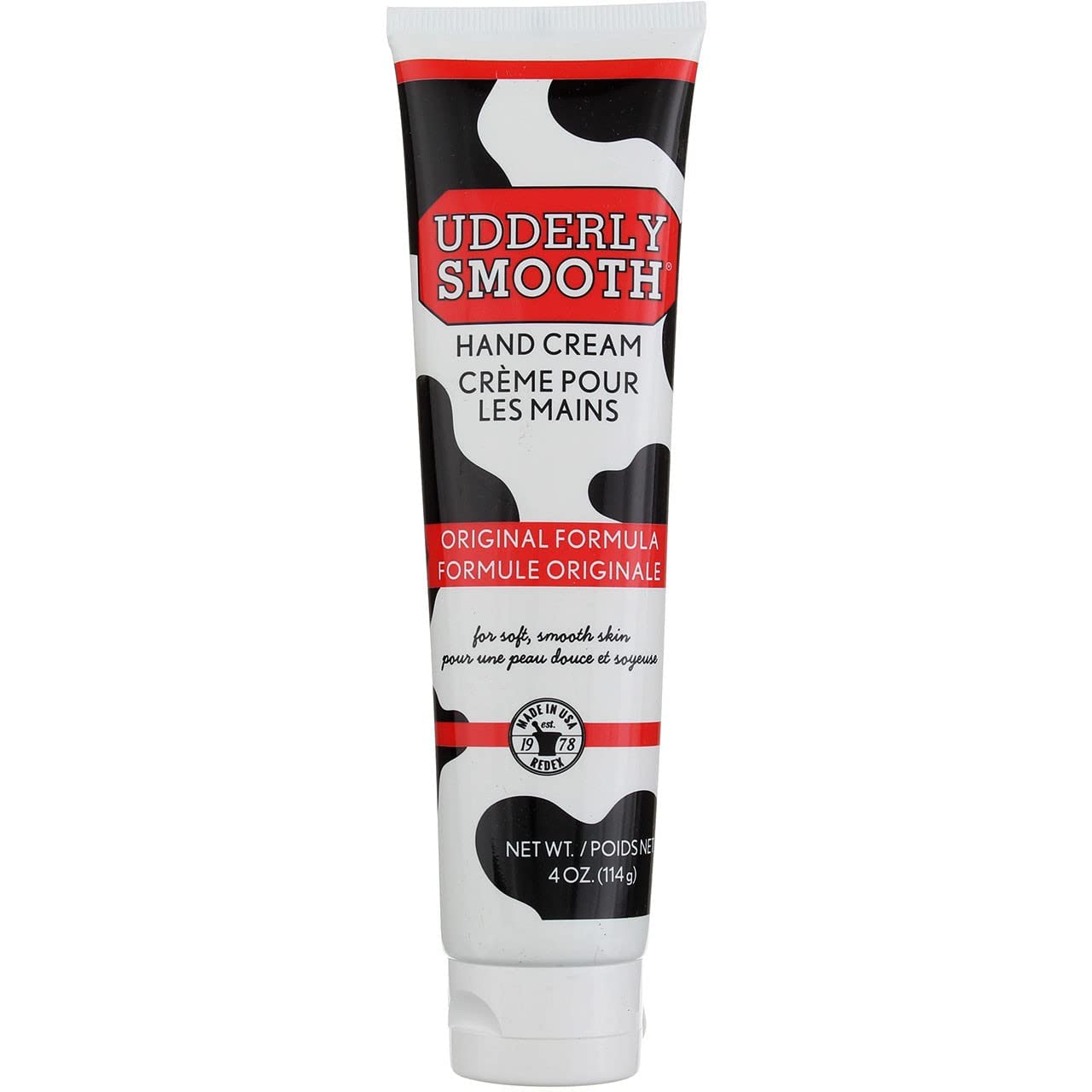 UDDERLY SMOOTH front packaging showing six 4 oz tubes and brand