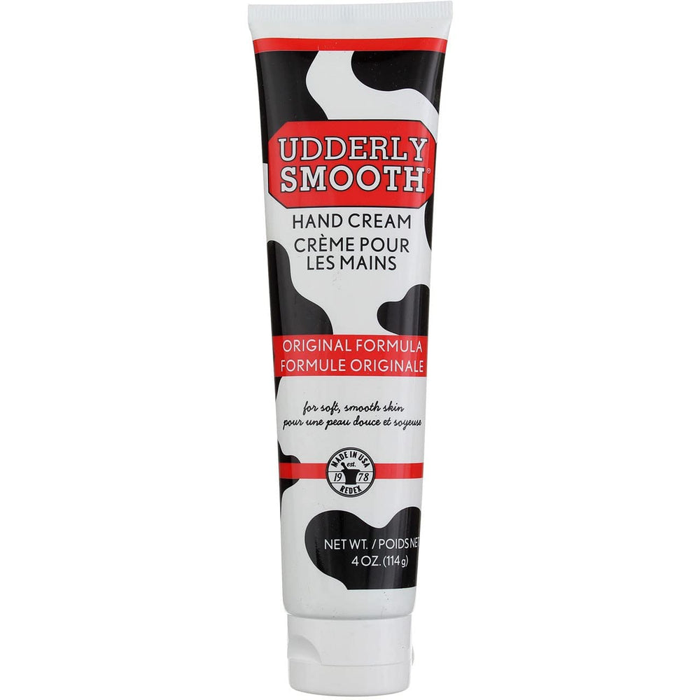 UDDERLY SMOOTH front packaging showing six 4 oz tubes and brand