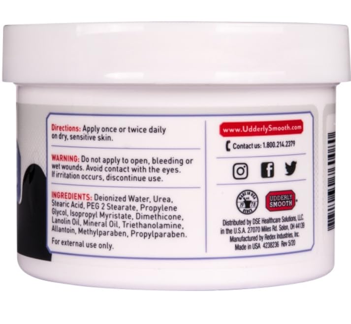 Made in USA mark on Udderly Smooth package underlining trusted manufacture