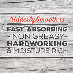Udderly Smooth cream texture close-up demonstrating smooth, non-greasy consistency