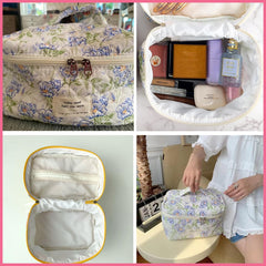 uekeboag open interior filled with cosmetics showing capacity and organization benefit: holds multiple items