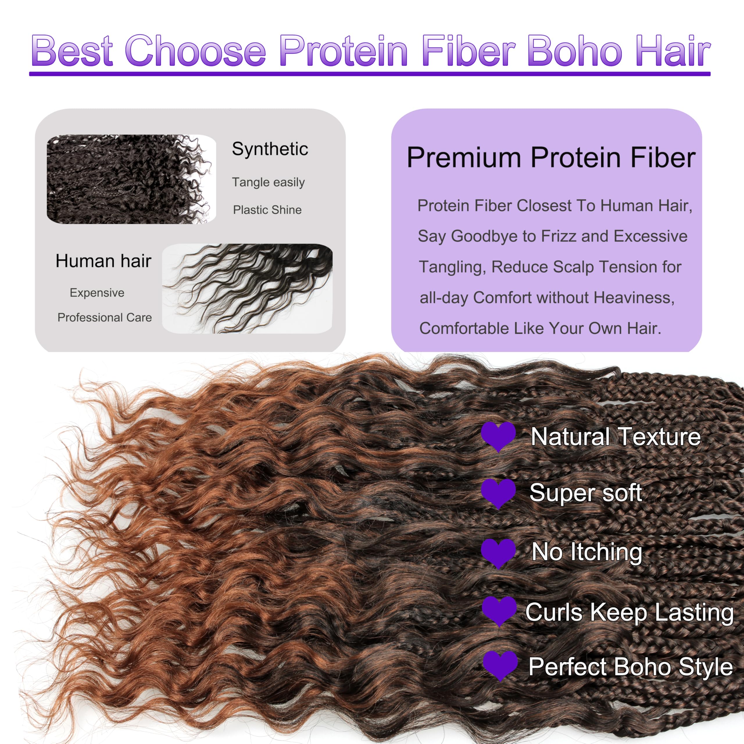 UENOKIPS length display comparing 18 inch braid for balanced volume and lightness